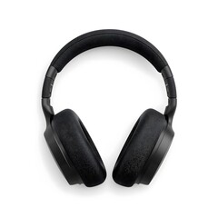 Over ear black headphones on a clean white background
