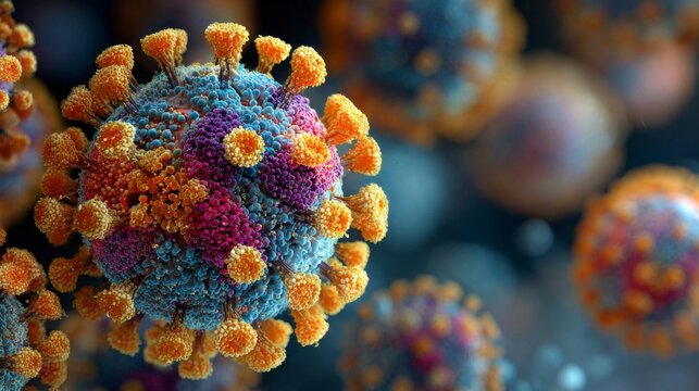 Colorful abstract representation of virus cells