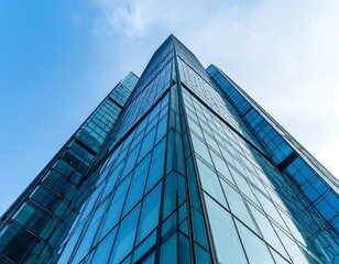 Modern skyscraper viewed from below