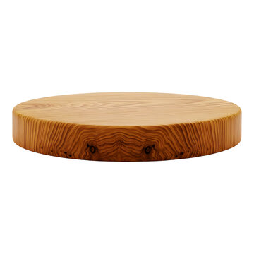 Round wooden podium for product display. Minimalist 3D rendered wood pedestal, cylinder platform, or empty stage for cosmetic and product presentation, isolated on a light background with copy space.
