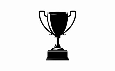 Classic trophy silhouette isolated on white background for awards and victory