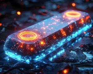 Neon lit cyber inspired loading progress bar