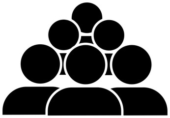 black and white profile crowded  image vector icon