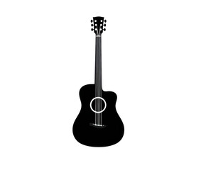 Fototapeta premium Elegant black acoustic guitar design for music lovers on a transparent background, cut out