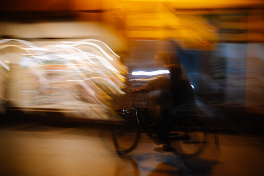 sunrise over the foggy river in Toruń