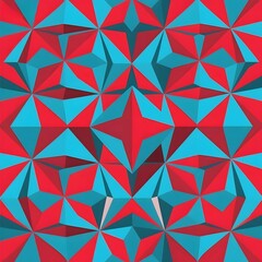 Geometric Pattern with Red and Blue Triangles