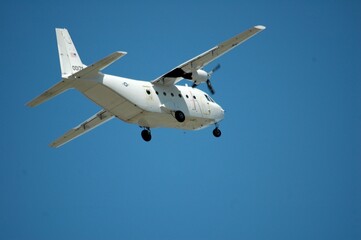 airplane in the blue sky