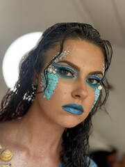 model,makeup,mermaid,shells,beauty