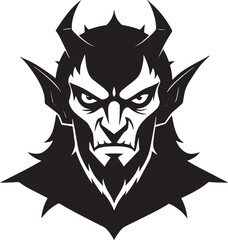  Devil Face Silhouette Vector – Spooky Horned Demon Head Silhouette Clipart
