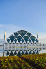 Al Jabbar Grand Mosque Reflected on Lake in Bandung, West Java, Indonesia