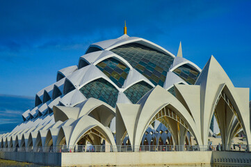 Al Jabbar Grand Mosque Reflected on Lake in Bandung, West Java, Indonesia