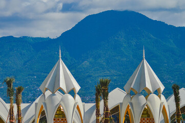 Al Jabbar Grand Mosque Reflected on Lake in Bandung, West Java, Indonesia