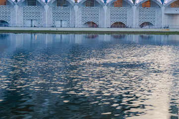 Al Jabbar Grand Mosque Reflected on Lake in Bandung, West Java, Indonesia