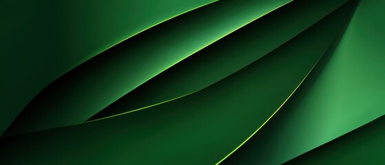 Elegant abstract background featuring flowing dark green waves and subtle golden lines