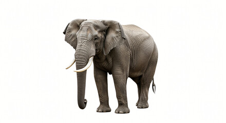 Obraz premium Majestic African Elephant on White Background