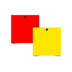  sticky post it note with red pushpin isolated on transparent background