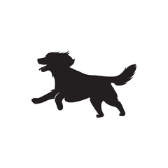 Trotting dog silhouette. Friendly walking dog silhouette with lifted head great for signage.