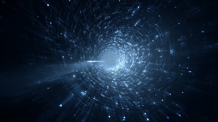 Naklejka premium Abstract digital artwork featuring a deep blue background with a hypnotic spiral design an optical illusion of infinite regression creating a sense of motion and depth for contemplation