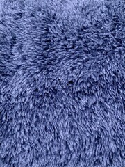 Soft blue fleece fabric, fluffy shag texture cozy background