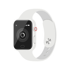 Sleek smartwatch with white band showcasing modern technology and connectivity for active lifestyle use