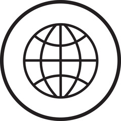 World globe web icon symbol line design vector in trendy style isolated on transparent background
