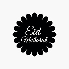 Eid Mubarak Greeting Islamic Festival Holiday Badge Icon Vector Illustration