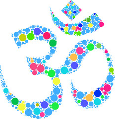 Om Ohm Symbol Mosaic Colorful Yoga Meditation Mantra