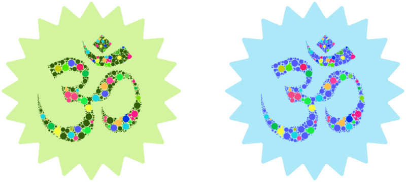 Om Ohm Symbol Mosaic Colorful Yoga Meditation Mantra