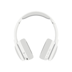 Fototapeta premium Minimalist White Headphones Isolated on White Background for Modern Audio Experience