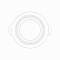 A minimalist representation of a ceramic cooking pot against a clean white background showcasing simple shapes and subtle shading emphasizing