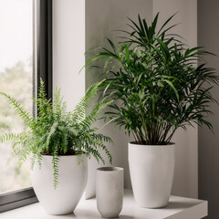 Fototapeta premium Minimalist Indoor Plant Wall