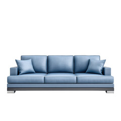 Obraz premium Modern Blue Sofa with Cushions for Contemporary Living Room Decor and Stylish Interior Design Inspiration
