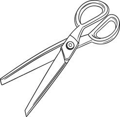 Open scissors silhouette with sharp defined edges illustration silhouette