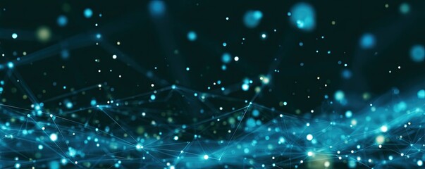Dynamic Abstract Blue Digital Background with Glowing Connections for Tech Art Visuals
