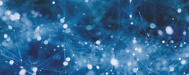 Artistic Blue Digital Network Background Modern Graphic Design with Glowing Technology Elements