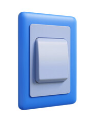 3D Light Switch Illustration - Modern Electrical Fixture 3d clay style, png isolated on transparent background