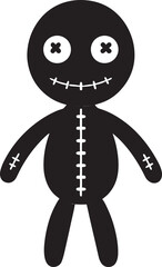 Voodoo Doll Silhouette – Occult, Creepy, Vector (High Contrast)
