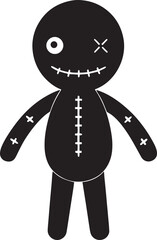Voodoo Doll Silhouette – Occult, Creepy, Vector (High Contrast)