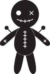 Voodoo Doll Silhouette – Occult, Creepy, Vector (High Contrast)