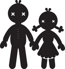 Voodoo Doll Silhouette – Occult, Creepy, Vector (High Contrast)