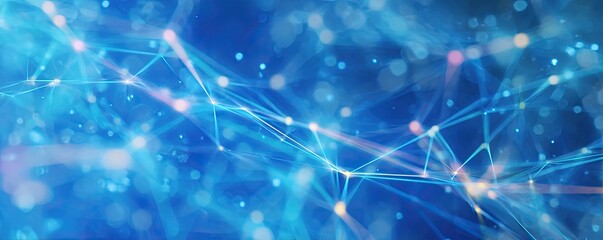 Glowing Blue Digital Network Background Dynamic Abstract Art and Technology Concept