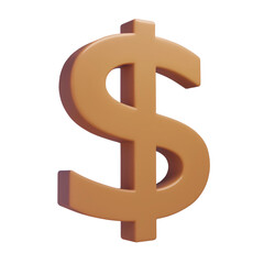 Obraz premium 3D Rendered Dollar Sign on Black Background 3d clay style, png isolated on transparent background