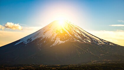 Fototapeta premium 光を放つ山