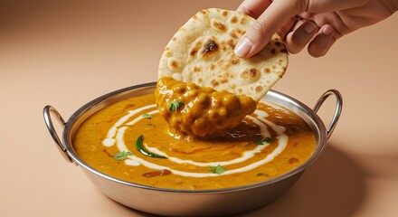 Dal Makhani with Naan Bread, Indian Cuisine
