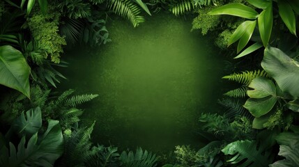 Lush Green Plant Frame with Text Area for Nature Inspired Design