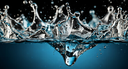 Water splash photography close up liquid motion refreshment purity and clear concept art
