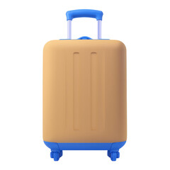 Modern Suitcase Travel Luggage Illustration Isolated on Black 3d clay style, png isolated on transparent background