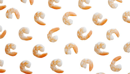 Pattern peeled shrimp isolated on a transparent background