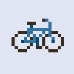 Pixel Art Blue Bicycle Icon