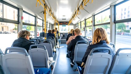 City bus interior, full